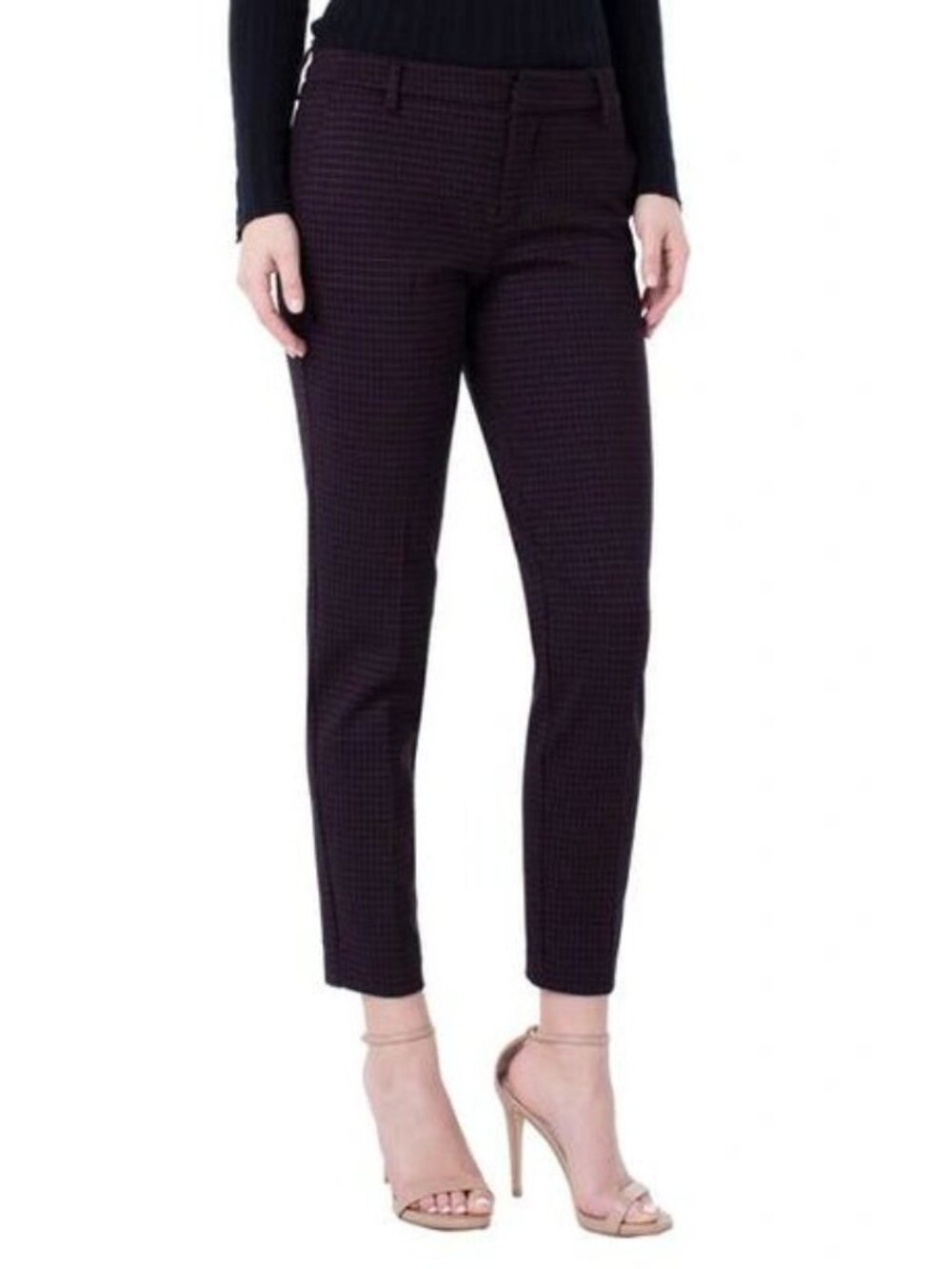Liverpool 12 Kelsey Check Knit Skinny Dress Pants Office Career Professional